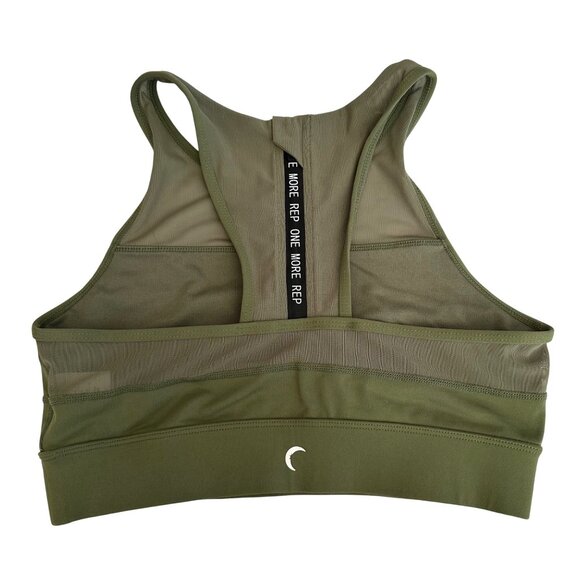 Zyia Active All Star Sports Bra Size Medium Olive Green Mesh Racerback - Picture 4 of 7